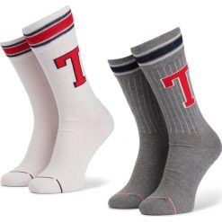 Zestaw 2 par wysokich skarpet męskich TOMMY HILFIGER - 472021001 Middle Grey Melange 758. Szare skarpetki damskie TOMMY HILFIGER, bez wzorów, z elastanu. Za 54,99 zł.