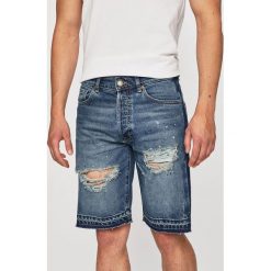Guess Jeans - Szorty. Niebieskie spodenki i szorty męskie Guess Jeans, m, z aplikacjami, z bawełny, casualowe. Za 419,90 zł.