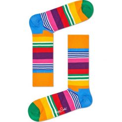 Happy Socks - Skarpety Multi Stripe. Pomarańczowe skarpetki męskie marki Happy Socks, z bawełny. W wyprzedaży za 27,90 zł.