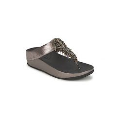 Japonki FitFlop CHACHA. Szare klapki damskie marki FitFlop, bez wzorów, bez obcasa. Za 423,20 zł.