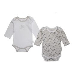 Gelati Body Dziecięce Długi Rękaw Set 2 Szt. 62/68 Biały/Szary. Szare body niemowlęce marki Gelati, z długim rękawem. W wyprzedaży za 39,00 zł.