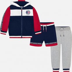 Mayoral - Komplet dziecięcy 92-134 cm (3-pak). Szare spodnie chłopięce Mayoral, z nadrukiem, z bawełny, długie. Za 199,90 zł.