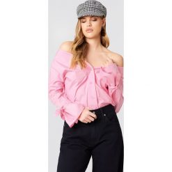 Koszule wiązane damskie: Boohoo Koszula z wiązanym rękawem – Pink
