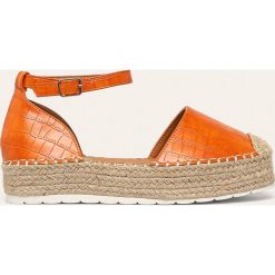 Answear - Espadryle Ideal Shoes. Pomarańczowe espadryle damskie ANSWEAR, bez wzorów, z gumy, bez obcasa, na obcasie. W wyprzedaży za 69,90 zł.