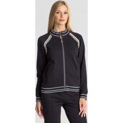 BLUZA U&B TWINSET. Czarne bluzy damskie xs, z aplikacjami, z materiału. Za 319,50 zł.