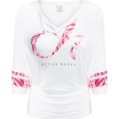 T-shirt DEHA ACTIVE Biały. Białe t-shirty damskie marki Deha, z nadrukiem, z tkaniny, z kontrastowym kołnierzykiem. W wyprzedaży za 168,00 zł.