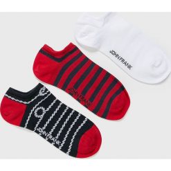 John Frank - Skarpety (3-Pack). Czerwone skarpetki męskie John Frank, bez wzorów, z elastanu. Za 29,90 zł.