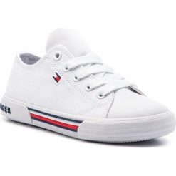 Trampki TOMMY HILFIGER - Low Cut Lace-Up Sneaker T3X4-30278-0034 M White 100. Białe półbuty dziewczęce TOMMY HILFIGER, na sznurówki. Za 239,00 zł.