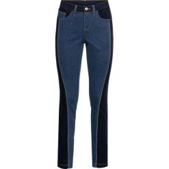 Dżinsy SKINNY dwukolorowe bonprix niebieski "bleached" - ciemny denim. Niebieskie jeansy damskie bonprix. Za 134,99 zł.