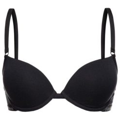 Biustonosz z fiszbiną Emporio Armani Underwear 162394 CC317 00020. Czarne biustonosze Emporio Armani Underwear, bez wzorów, z elastanu. W wyprzedaży za 129,00 zł.