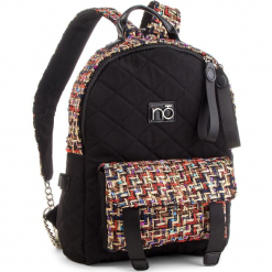 Plecak NOBO - NBAG-F2701-CM20 Czarny Kolorowy. Czarne plecaki damskie marki Nobo, w kolorowe wzory, z materiału. W wyprzedaży za 169,00 zł.