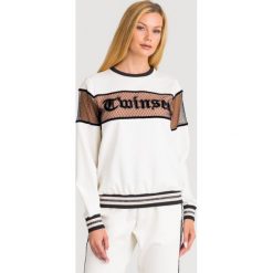 BLUZA Twinset. Różowe bluzy damskie Twinset, w koronkowe wzory, z materiału, bez rękawów, bez kaptura. Za 589,00 zł.