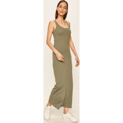 Vero Moda - Sukienka. Zielone sukienki damskie Vero Moda, na co dzień, s, bez wzorów, z bawełny, casualowe, z okrągłym kołnierzem, bez rękawów, maxi, proste. W wyprzedaży za 59,90 zł.