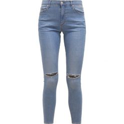 Topshop LEIGH Jeans Skinny Fit blaugrau. Szare jeansy damskie marki Topshop, z elastanu. W wyprzedaży za 148,85 zł.