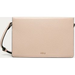 Furla - Torebka skórzana Babylon. Różowe listonoszki damskie Furla, w paski, z poliesteru, na ramię, małe, bez dodatków. Za 869,90 zł.