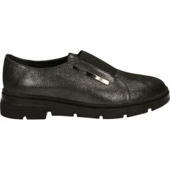 Mokasyny - 401-38 NER-AR. Czarne mokasyny damskie marki Venezia, z materiału, na obcasie. Za 199,00 zł.