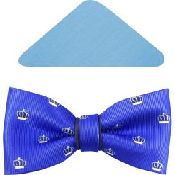 Kobaltowo-granatowa mucha męska - korony A142. Niebieskie muszki męskie Modini Moda Męska, na co dzień, bez wzorów, z tkaniny, eleganckie. Za 49,50 zł.