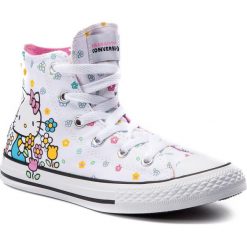 Trampki CONVERSE - Ctas Hi 664634C White/Pink/White. Białe trampki dziewczęce Converse, bez wzorów, z gumy, na sznurówki. W wyprzedaży za 149,00 zł.
