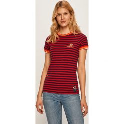 Femi Stories - T-shirt Miso. Czerwone bluzki damskie Femi Stories, s, z aplikacjami, z elastanu, z okrągłym kołnierzem. W wyprzedaży za 119,90 zł.