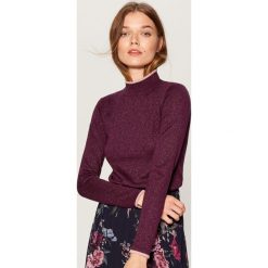 Dopasowany sweter z golfem - Bordowy. Czerwone golfy damskie Mohito, l. Za 89,99 zł.