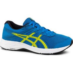 Buty ASICS - Gel-Contend 6 1011A667 Directoire Blue/Neon Lime 401. Niebieskie buty sportowe męskie Asics, ze skóry ekologicznej, bez zapięcia, do biegania. Za 269,00 zł.
