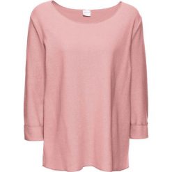 Sweter bonprix stary róż. Różowe swetry klasyczne damskie marki bonprix, retro, z okrągłym kołnierzem. Za 79,99 zł.