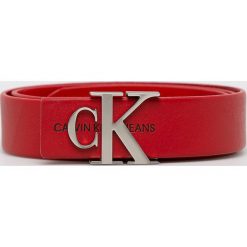 Calvin Klein Jeans - Pasek skórzany. Czerwone paski damskie Calvin Klein Jeans, w paski, z jeansu. Za 239,90 zł.