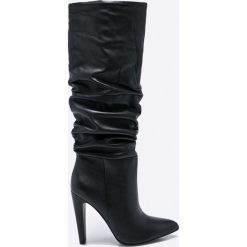 Steve Madden - Kozaki. Czarne botki damskie na obcasie marki Steve Madden, z materiału. W wyprzedaży za 599,90 zł.