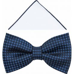 Granatowo-czarna muszka męska w kratkę A368. Niebieskie muszki męskie Modini Moda Męska, na co dzień, w kratkę, z bawełny, eleganckie. W wyprzedaży za 49,50 zł.