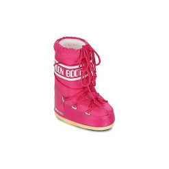 Śniegowce Dziecko Moon Boot MOON BOOT NYLON. Różowe kozaki dziewczęce Moon Boot, bez wzorów, z nylonu, bez obcasa. Za 313,65 zł.
