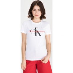 Calvin Klein Koszulka Biały. Białe koszulki damskie Calvin Klein, m, z nadrukiem, z bawełny, bez kołnierzyka. Za 204,95 zł.