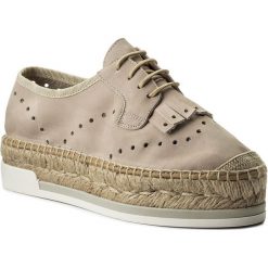 Espadryle KANNA - KV7064 Nobuck Hielo. Brązowe espadryle damskie Kanna, bez wzorów, ze skóry, bez obcasa, na obcasie. W wyprzedaży za 219,00 zł.