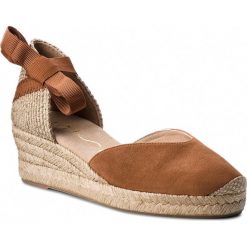 Espadryle UNISA - Cubbe Ks Noisette Ksde SS. Brązowe espadryle damskie marki Unisa, z materiału, na obcasie. W wyprzedaży za 249,00 zł.