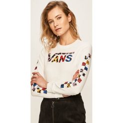 Vans - Longsleeve. Białe bluzki damskie Vans, s, z nadrukiem, z bawełny, z okrągłym kołnierzem. W wyprzedaży za 129,90 zł.