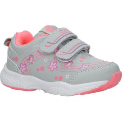 Szare buty sportowe na rzepy z kwiatkami Casu F-708. Szare buciki niemowlęce marki Casu, na rzepy. Za 59,99 zł.