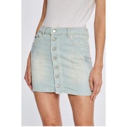 Pepe Jeans - Spódnica Alba Paint. Niebieskie spódniczki damskie Pepe Jeans, s, bez wzorów, z elastanu, z podwyższonym stanem, mini, dopasowane. W wyprzedaży za 179,90 zł.