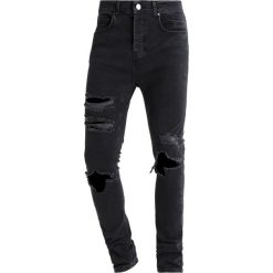 Jeansy męskie: Mennace DISTRESSED KNEE Jeansy Relaxed Fit washed black