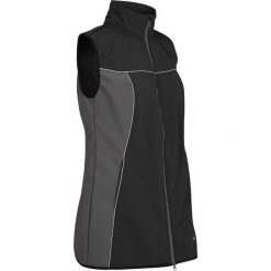 Kamizelka funkcyjna softshell bonprix czarno-szary. Czarne kamizelki damskie bonprix, w paski, z polaru, bez kaptura. Za 134,99 zł.