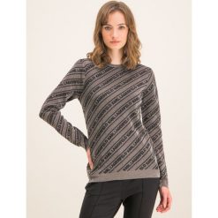Sweter Karl Lagerfeld Logo Lurex 96KW2011. Szare swetry damskie KARL LAGERFELD, xs, bez wzorów, z wełny, klasyczne, bez rękawów, bez kaptura. W wyprzedaży za 419,00 zł.