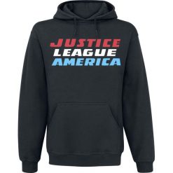 Justice League Comic Bluza z kapturem czarny. Czarne bluzy męskie z kapturem marki Justice League, l, z nadrukiem, z materiału. Za 121,90 zł.
