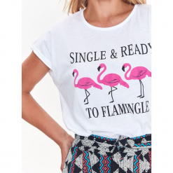 T-SHIRT KRÓTKI RĘKAW DAMSKI, Z NADRUKIEM, LUŹNY, NA CO DZIEŃ. Szare t-shirty damskie Top Secret, z nadrukiem. Za 9,99 zł.
