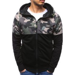 Bluzy męskie: Bluza męska rozpinana z kapturem czarna (bx3490)