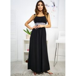 Sukienka Valentina Maxi Kolor Black ONESIZE. Czarne sukienki damskie LIGARI, uniwersalny, w paski, z bawełny, bez kołnierzyka, bez rękawów, maxi. Za 125,00 zł.