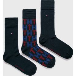Tommy Hilfiger - Skarpety (3 pack). Niebieskie skarpetki męskie TOMMY HILFIGER, bez wzorów, z elastanu. W wyprzedaży za 49,90 zł.