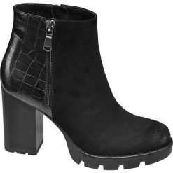 Botki damskie Catwalk czarne. Czarne botki damskie Catwalk, ze skóry, bez obcasa, na obcasie, na zamek. Za 139,90 zł.