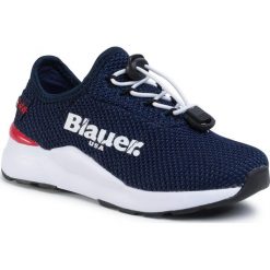 Sneakersy BLAUER - S0ANDY01/KNI M Navy. Niebieskie trampki chłopięce Blauer, bez wzorów, ze skóry ekologicznej, na sznurówki. W wyprzedaży za 209,00 zł.