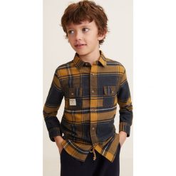 Mango Kids - Koszula dziecięca Edgar 110-164 cm. Szare koszule chłopięce Mango Kids, w kratkę, z bawełny, klasyczne, z klasycznym kołnierzykiem, z długim rękawem, długie. W wyprzedaży za 49,90 zł.