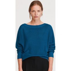 Sweter z dekoltem w łódkę - Turkusowy. Niebieskie swetry damskie Reserved, s, bez wzorów, bez rękawów, bez kaptura. Za 79,99 zł.