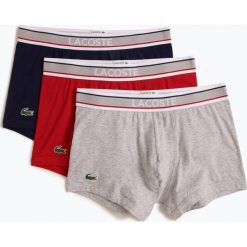 Lacoste - Obcisłe bokserki męskie pakowane po 3 szt., czerwony. Czerwone bokserki męskie Lacoste, bez wzorów, z dżerseju. Za 199,95 zł.
