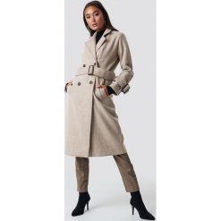 Moves Płaszcz Belva - Beige. Brązowe płaszcze damskie marki Moves, w paski, długie. Za 485,95 zł.